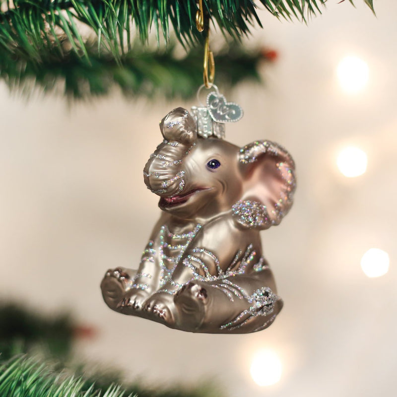 Old World Christmas Little Elephant Glass Blown Ornament - The Country Christmas Loft