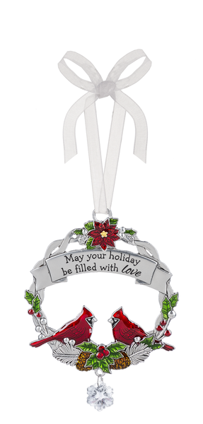 Christmas Cardinal Ornament - May your Holiday be filled with Love - The Country Christmas Loft