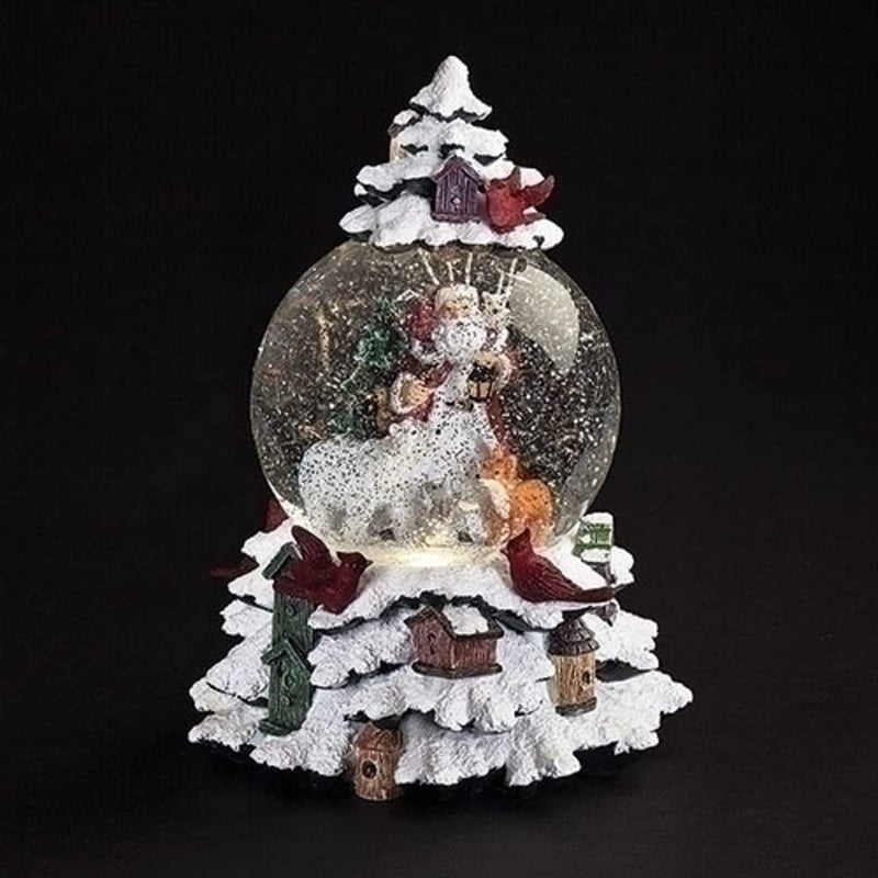 Winter Wonderland Santa and Animals LED Musical Swirl Glitterdome - The Country Christmas Loft