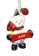 Cozy Snowman Ornament (Letters S - Z) - - The Country Christmas Loft