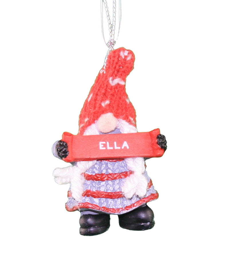Personalized Gnome Ornament (Letters A-I) - Ella - The Country Christmas Loft
