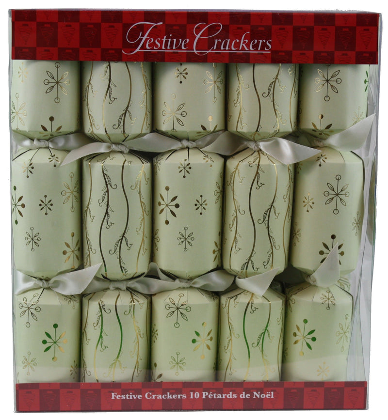Walpert Holiday Crackers - 10.5 Inch Vines & Snowflakes 10Pc - The Country Christmas Loft