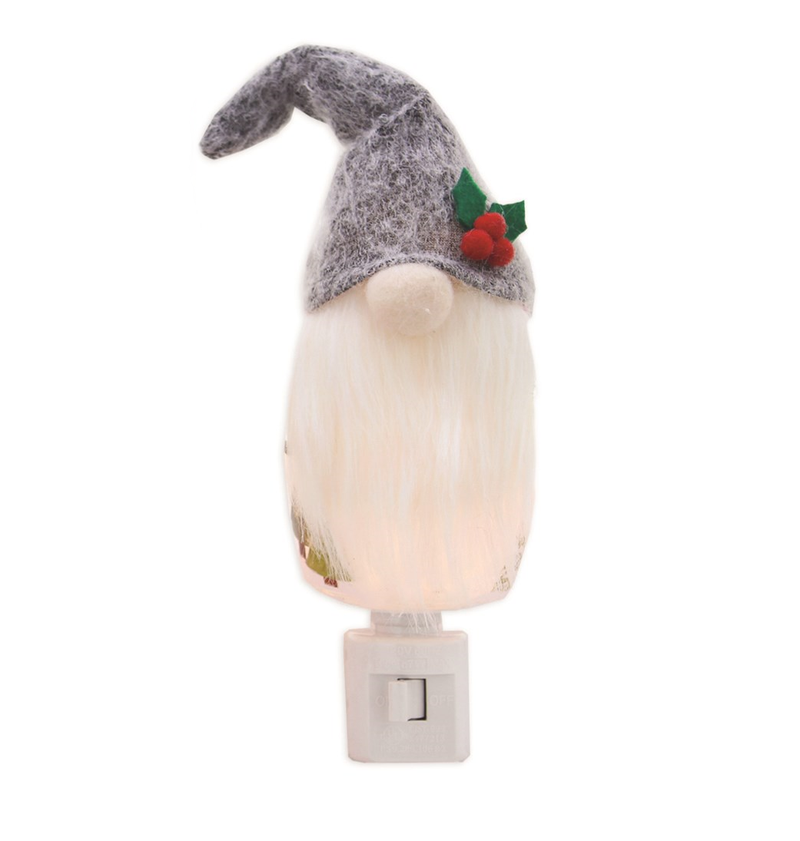 Gnome Night Light with Grey Hat