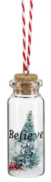 Tree in a Bottle Ornament - Believe - The Country Christmas Loft