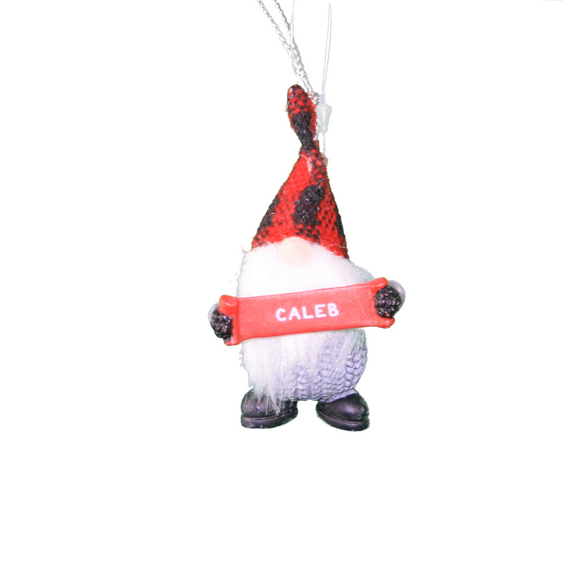Personalized Gnome Ornament (Letters A-I) - Caleb - The Country Christmas Loft