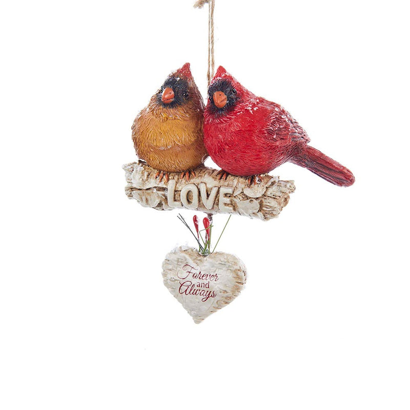 4.5 inch Cardinals On Birch Branch Ornament - The Country Christmas Loft