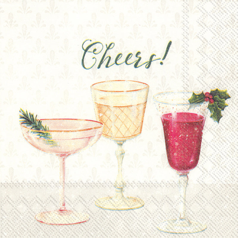 Cheers Holiday Cocktail Napkin - The Country Christmas Loft