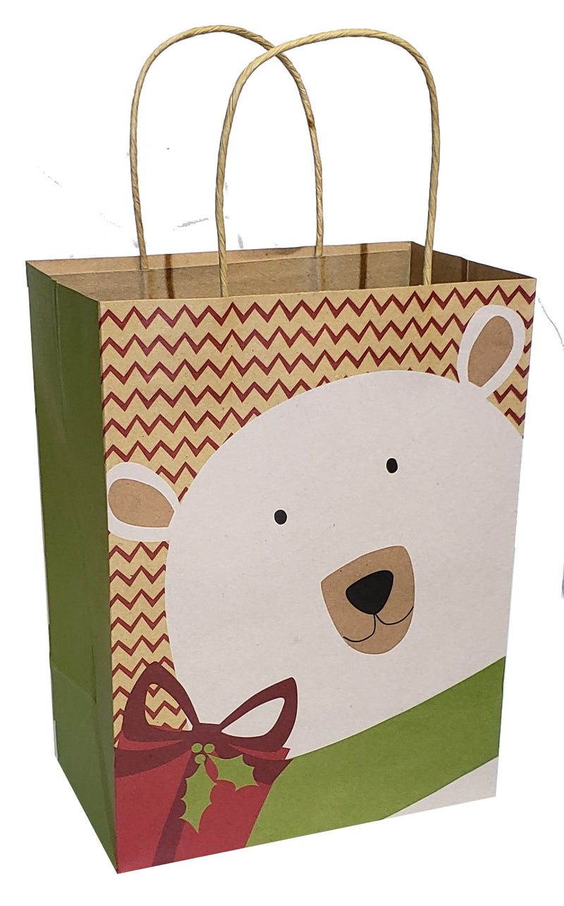 Medium Kraft Gift Bag - Polar Bear - The Country Christmas Loft