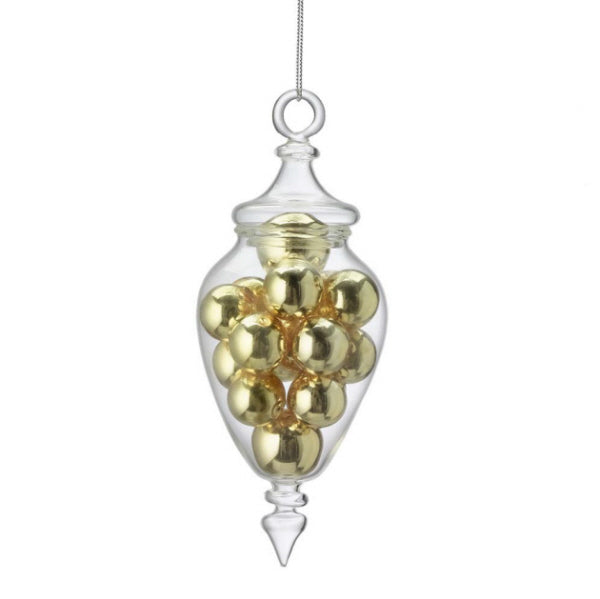 Ornament/Ornament/Gold Beads Finial/Gls - The Country Christmas Loft