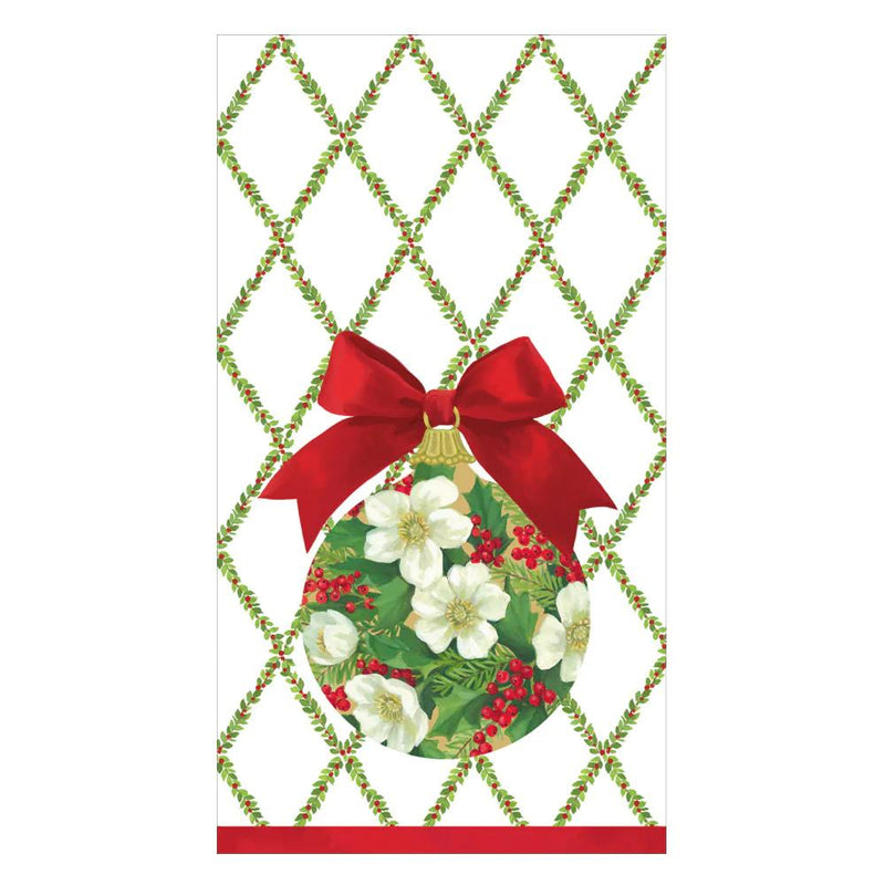Ornament and Trellis Paper Guest Towel Napkins - The Country Christmas Loft