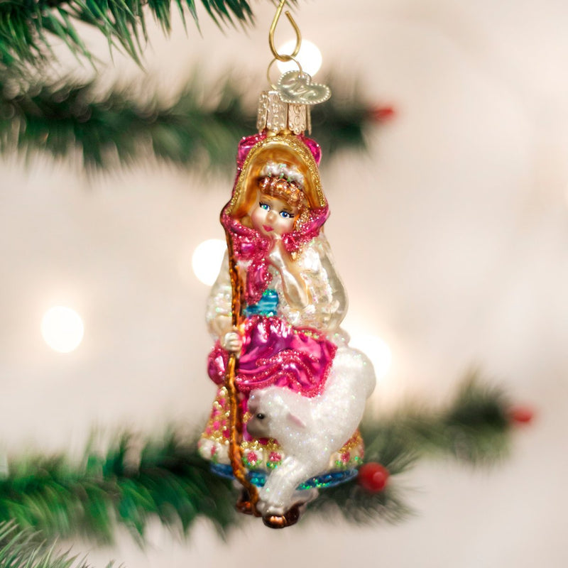 Little Bo Peep Glass Ornament - The Country Christmas Loft