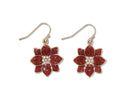 Gold Glitter Poinsettias - Earrings - The Country Christmas Loft