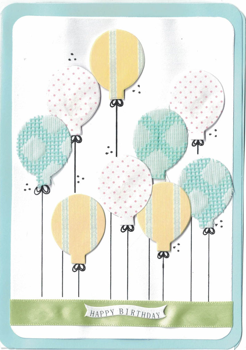 Handmade Embellished Birthday Celebration Card - 9 Balloons