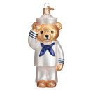Old World Christmas Navy Bear Glass Blown Ornament - The Country Christmas Loft
