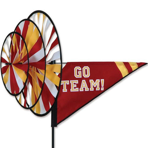 Triple Spinner With Go Team Label Maroon / Yellow - The Country Christmas Loft
