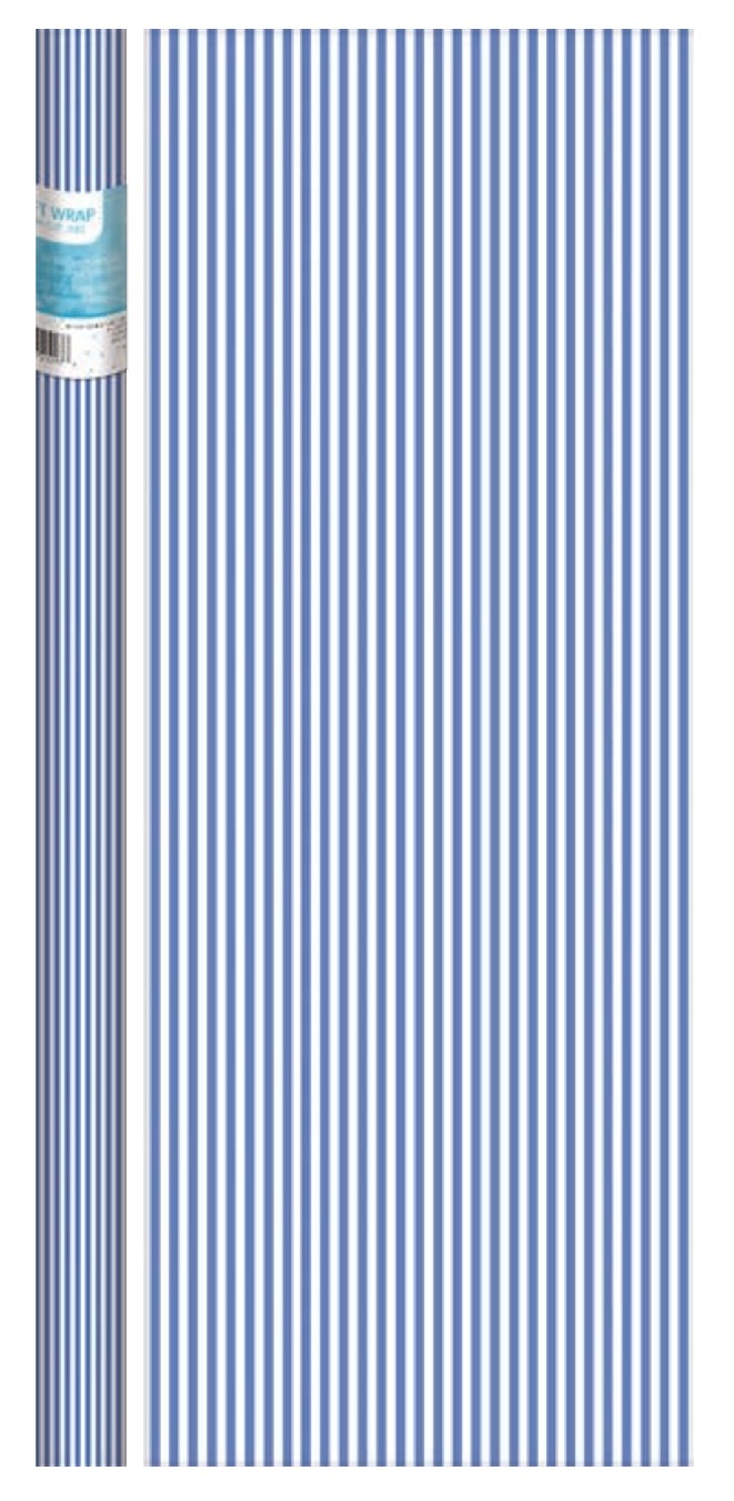 Blue and White Stripe Gift Wrap - The Country Christmas Loft