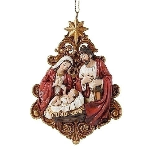 Gold Filigree Holy Family Ornament - The Country Christmas Loft