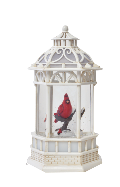 LED Light Up Rotating Shimmer Cardinal Lantern - The Country Christmas Loft