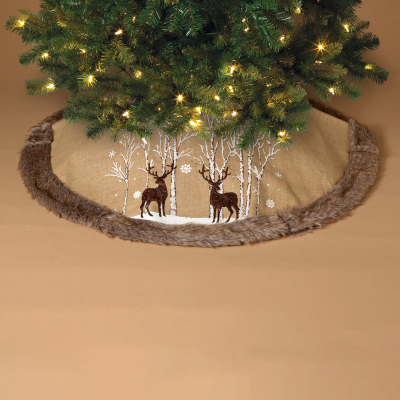 48" Reindeer Pattern Tree Skirt - The Country Christmas Loft