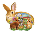 Springtime Bunnies Shaped Puzzle