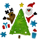 Window Gel Clings - Tree with Santa and Reindeer