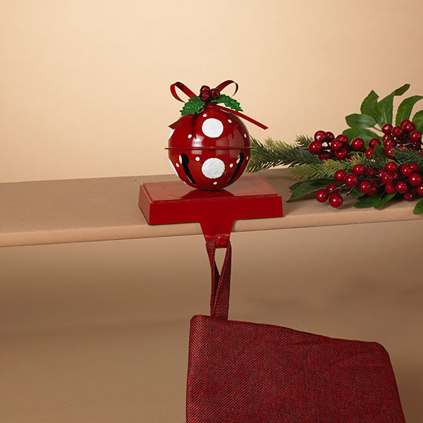Metal Red Jingle Bell - Stocking Hanger - The Country Christmas Loft