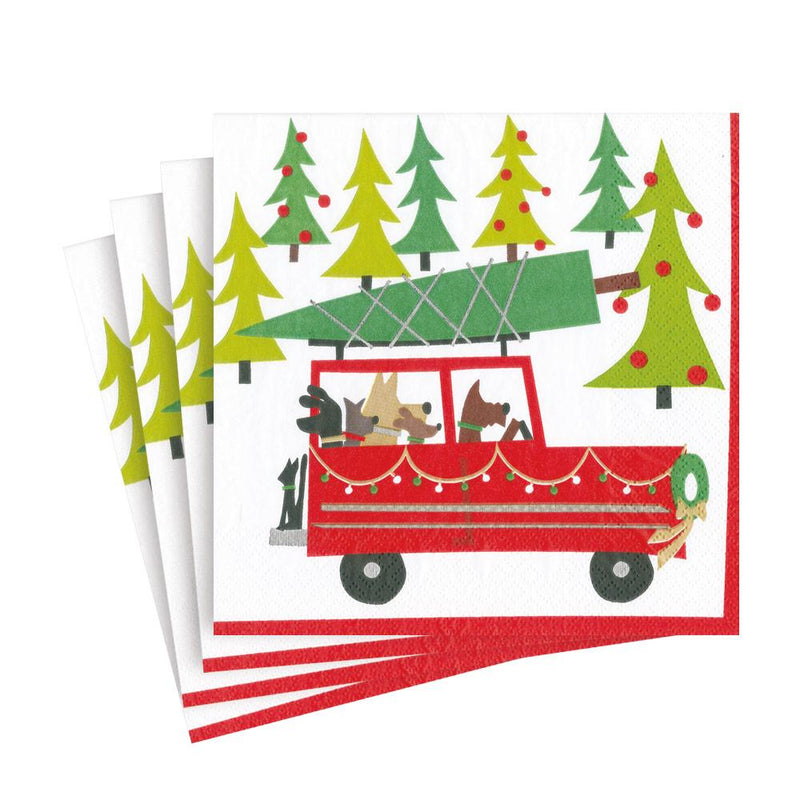 Doggy Tree Adventure Paper Luncheon Napkins - The Country Christmas Loft