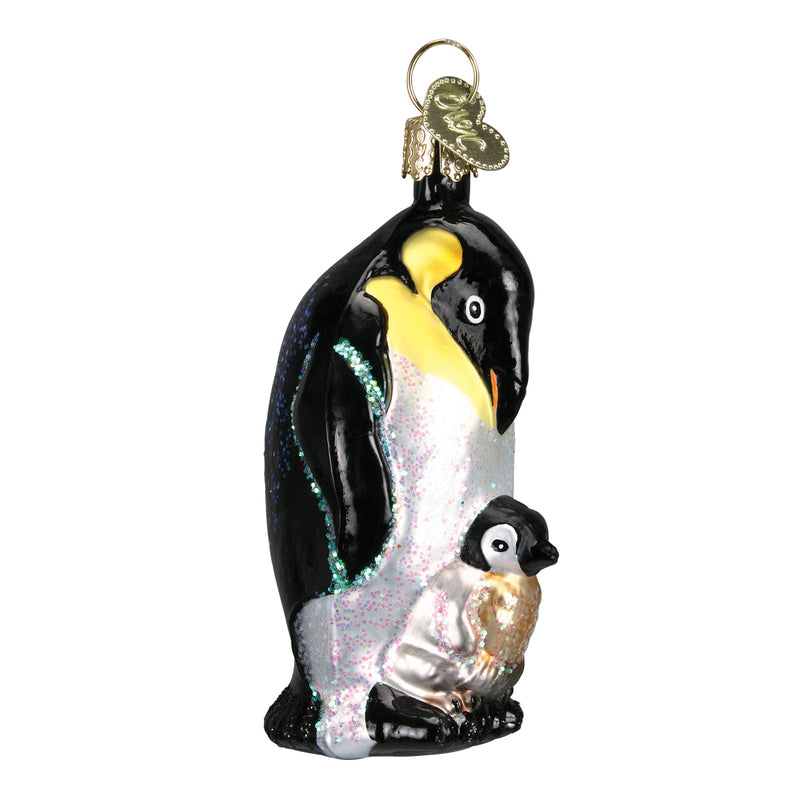 Old World Christmas Emperor Penguin With Chick Ornament - The Country Christmas Loft