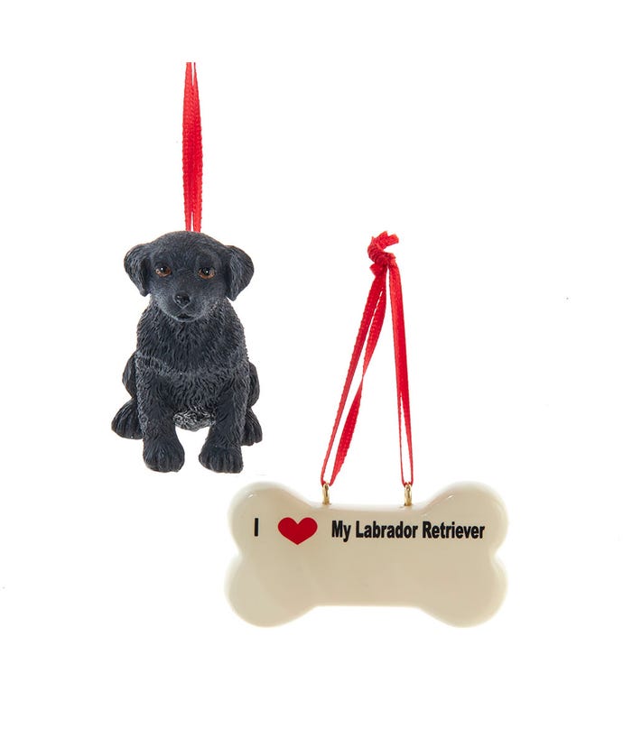 I love My Black Labrador Retriever With Dog Bone Ornaments - The Country Christmas Loft