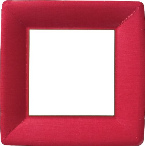 Classic Red Linen Paper Dinner Plates - The Country Christmas Loft