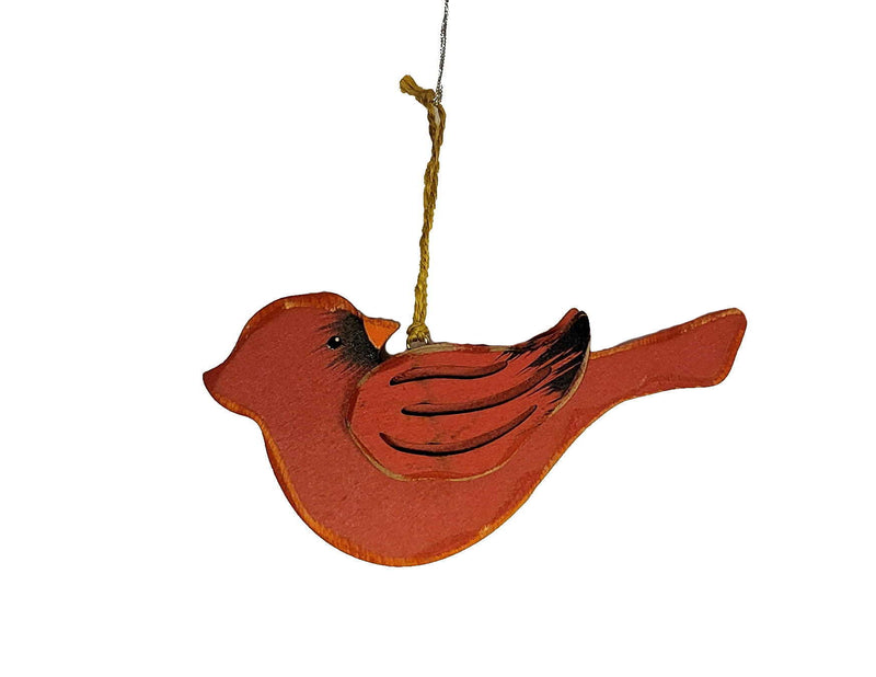 Wooden Cardinal Ornament - Style 1 - The Country Christmas Loft