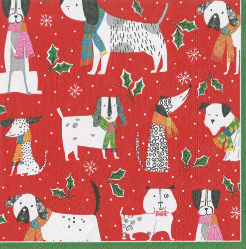 Christmas Canines Paper Goods - Lunch Napkin - The Country Christmas Loft