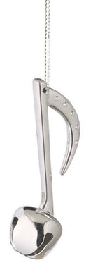 Silver Bell Musical Note Ornament - Single - The Country Christmas Loft