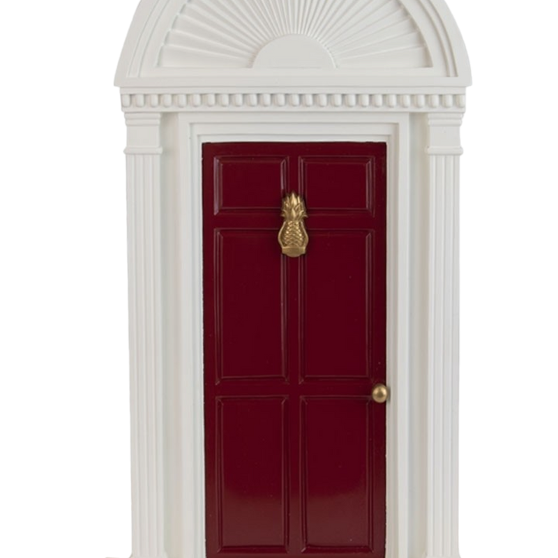 Red Door with Pineapple Door Knocker