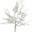 24" Glittered Fern Spray - The Country Christmas Loft