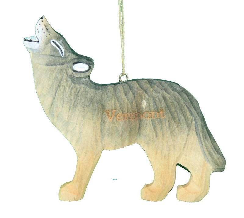 Vermont Wolf Wooden Ornament - The Country Christmas Loft