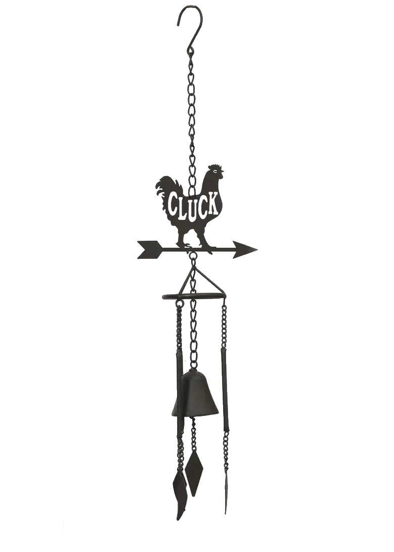 Rustic Metal Rooster Bell Windchime - 30 Inch - The Country Christmas Loft