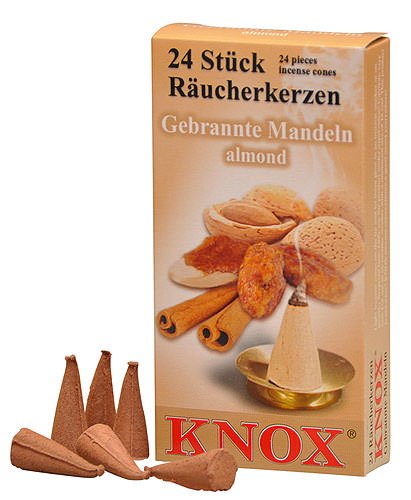 Knox German Scented Incense Cones (Pack Of 24) - Almond - The Country Christmas Loft