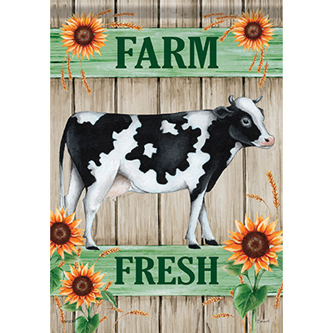 Farm Fresh Cow Durasoft Large Flag - 28" x 40" - The Country Christmas Loft
