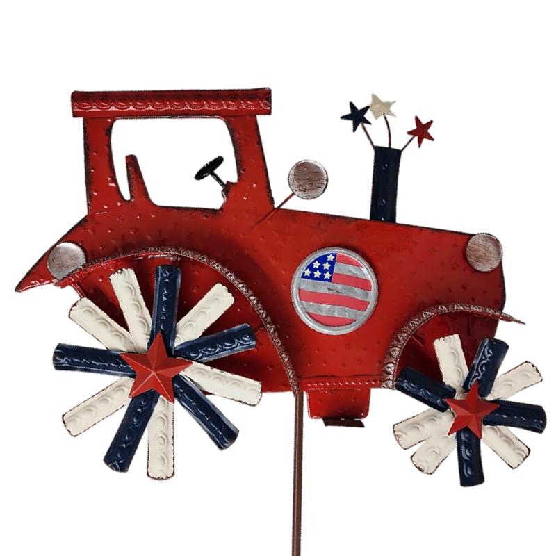 Patriotic Tractor 36 Inch Wind Spinner -