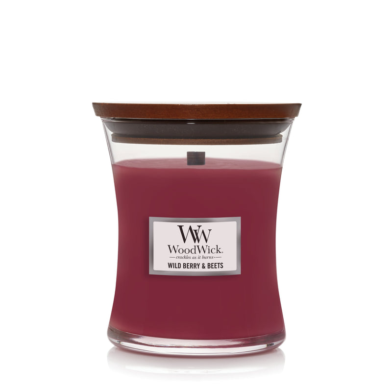 Woodwick Hourglass Jar 9.7 Ounce Candle - Wild Berry & Beets - The Country Christmas Loft