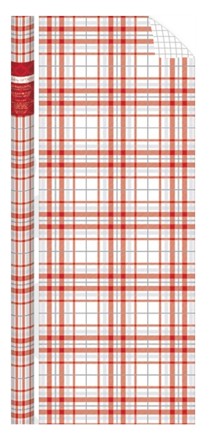 Holiday Plaid Foil Roll Wrap - 30" x 120" - White - The Country Christmas Loft