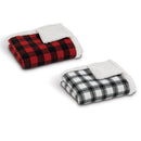 Fabric Plaid Throw With  Faux Fur - - The Country Christmas Loft