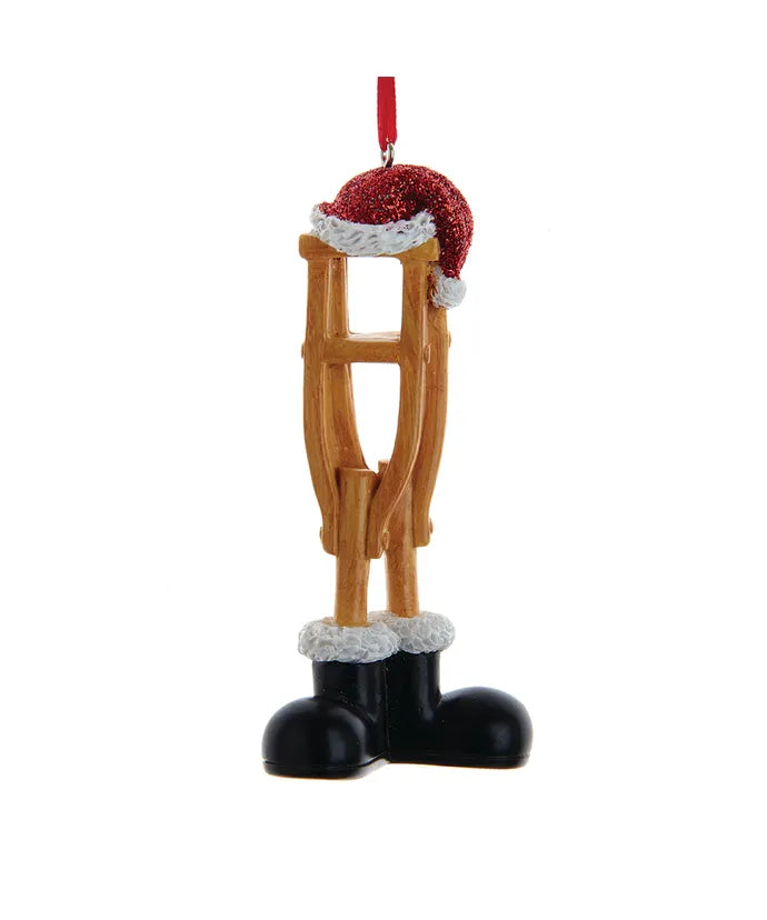 Santa Crutches Ornament - The Country Christmas Loft