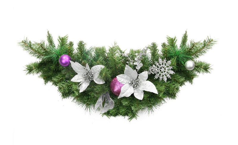 30 inch Pre-Decorated Silver Poinsettia - Unlit - The Country Christmas Loft