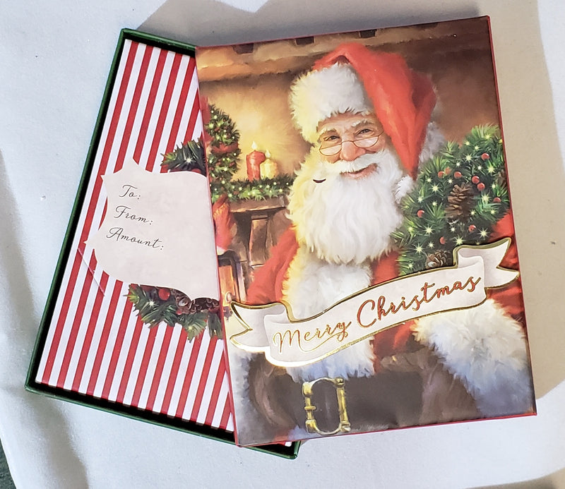 Tall Gift Card Gift Box - Classic Santa - The Country Christmas Loft