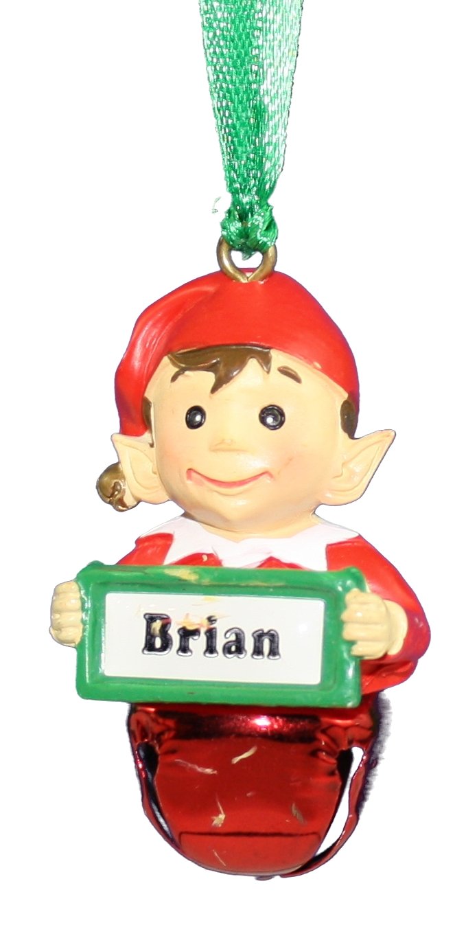 Elf Bell Ornament with Name - Brian