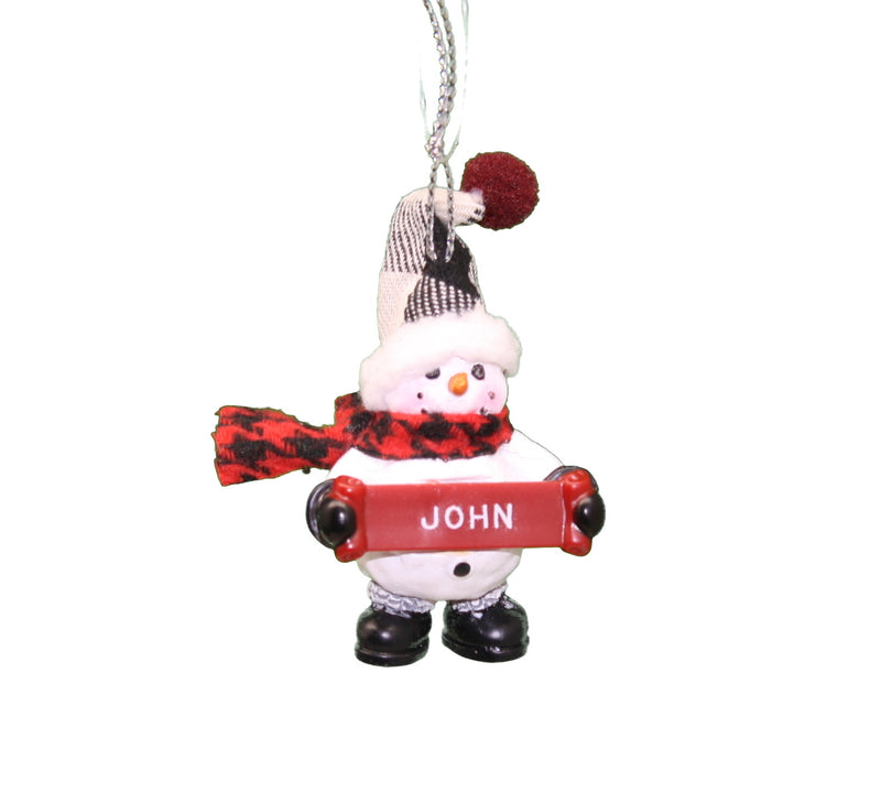 Cozy Snowman Ornament (Letters G - R) - - The Country Christmas Loft