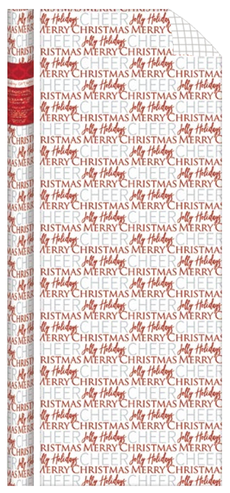 Traditional Roll Wrap - 40" x 288" - Christmas Text - The Country Christmas Loft