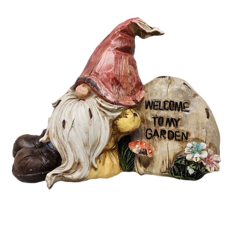 Resting Garden Gnome - 8 Inch - Welcome to my Garden